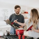 Clean small kitchen scene for organization guides